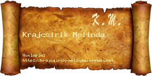 Krajcsirik Melinda névjegykártya